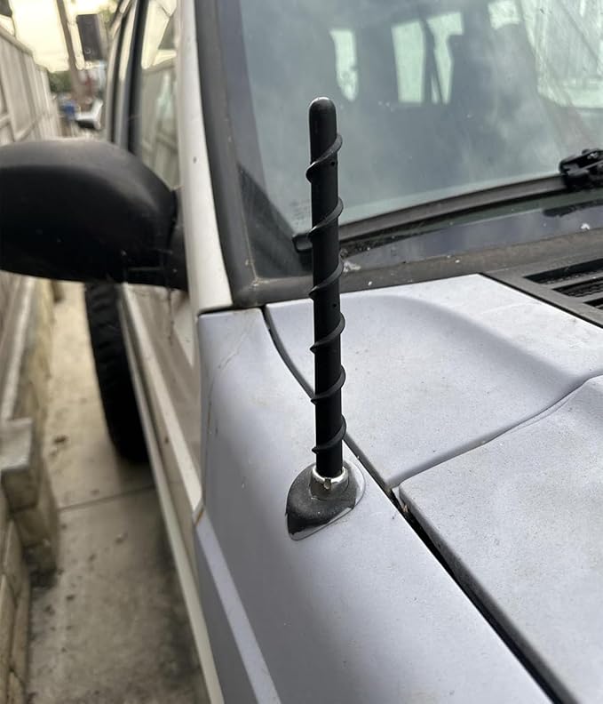 7" Short Antenna Mast Fits for Toyota Tundra 2000+ & Toyota Tacoma 1995+ & FJ Cruiser 2007+, Internal Copper Coil for Enhanced Reception, 7 inch Spiral Rubber Antenna Replacement Accessories
