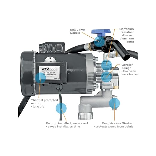 GPI - L5132 Heavy Duty Oil Transfer Pump for High Viscosity Fluids, 32 QPM/8 GPM, 115/230 Volt AC (142100-02)