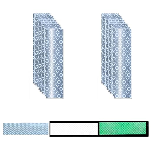 Glow in The Dark Reflective Stickers 1 inch X 4 inch for Bikes, Outdoor Waterproof High Visibility Reflector (20 Pcs)