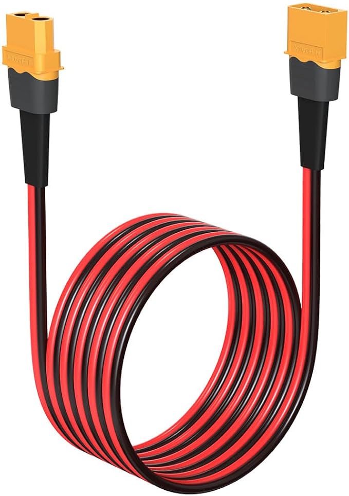 12AWG 20FT XT60 Extension Cable 2 6 10 20 35 50 75 100FT XT60 Female to Male Connector for RC Battery Portable Power Station Solar Panel(20FT)