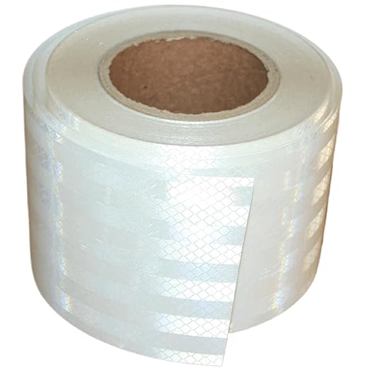 Non Fading White Reflective Tape Outdoor Waterproof 4 inch, High Visibility Warning Industrial Marking Tape, Safety Stickers (68 feet)