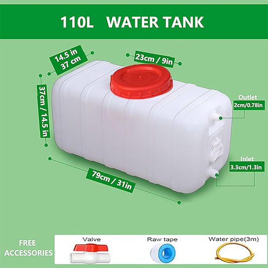 Water Storage Tank for Camping Plastic Large Capacity Water Tank Water Container with Spigot for Emergency Storage Household Outdoor Camping RV Self-Driving Tour(Size:110L/30gallon)