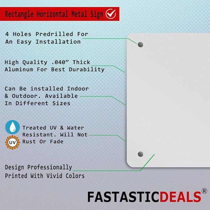 Aluminum Weatherproof Metal Sign Multiple Sizes Custom Personalized Text Here Red White Danger Horizontal Street Signs 10x7Inches