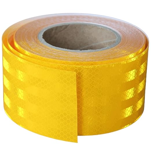 Non Fading Reflective Tape Yellow 3 inch, Outdoor Waterproof High Visibility Warning Industrial Marking Tape, Safety Stickers (68 feet)