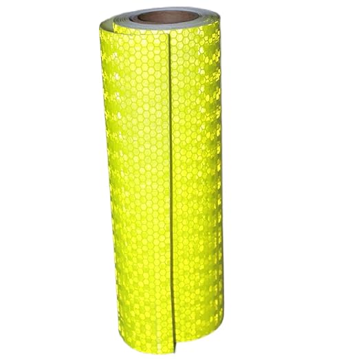Fluorescent Yellow Reflective Tape Outdoor Waterproof 8 inch, High Visibility Warning Safety Industrial Marking Tape (11 feet)