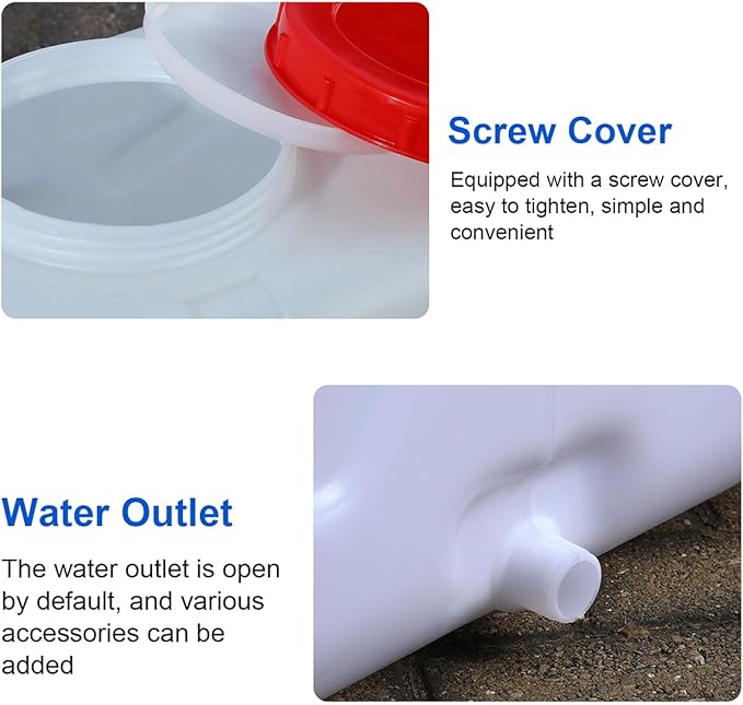 Water Container 6.6-52.8 Gallon Water Storage Tank Heavy Duty Water Carrier with Spigot and 3m Hose Food Grade Plastic Water Bucket for Camping RV Camping Outdoor Hiking Travel(Size:50L/13.2Gal)