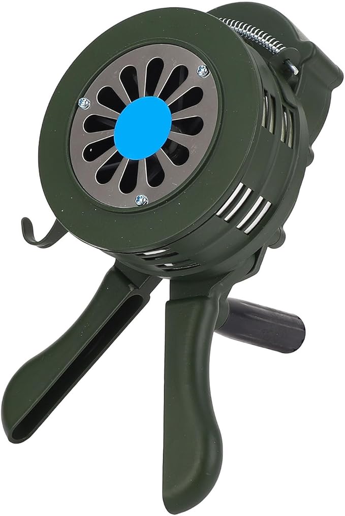 WALFRONT Manual Operated Hand Crank Siren Horn, Aluminum Alloy, 110dB Loud Alarm, Portable for Factories, Homes, Schools, Oil Depots