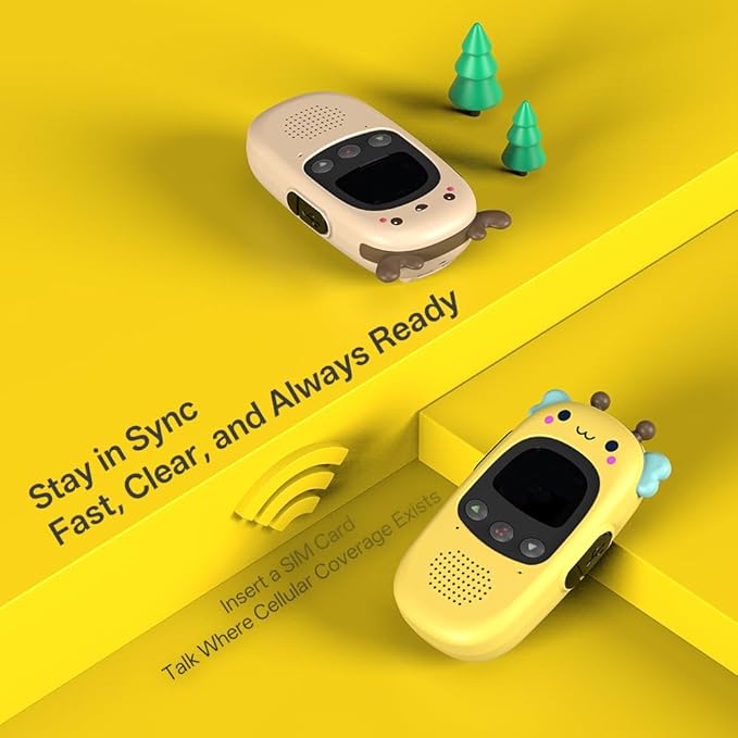CBCBTWO GM-168 Bee 4G LTE PoC Walkie Talkies, Long Range Push-to-Talk Two Way Radio, No Monthly Fee, 1st Year SIM Included for Couples Parents Family Outdoor Use