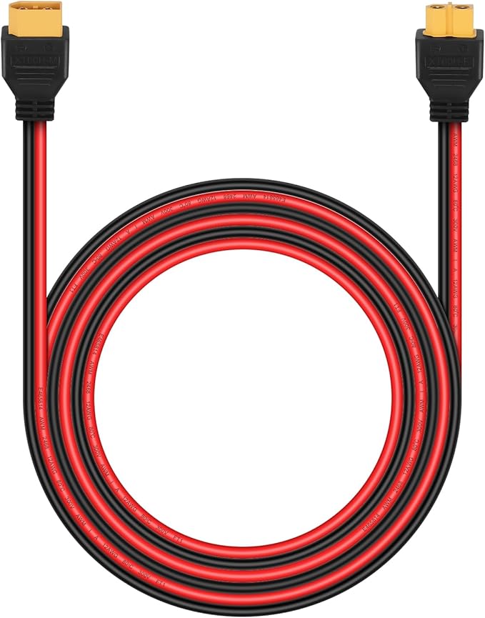 iGreely XT60 Extention Cable for Solar Panel RV Automotive RC Battery and Portable Power Station Solar Generator 12AWG 10Ft 3M