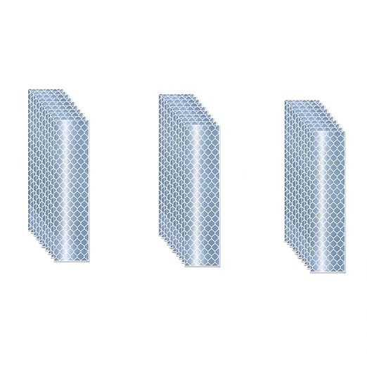 White Reflective Stickers 1 inch X 4 inch, Outdoor Waterproof High Visibility Warning Safety Adhesive Reflector Tape (30 Pcs)