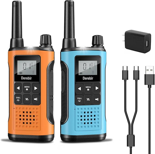 Walkie Talkies Long Range for Adults-2 Pack Rechargeable Walkie Talkies 22 FRS Channels 2-Way Radios with NOAA Weather Alert,VOX,Flashlight and 1500mAh Li-ion Battery for Family Camping Hiking