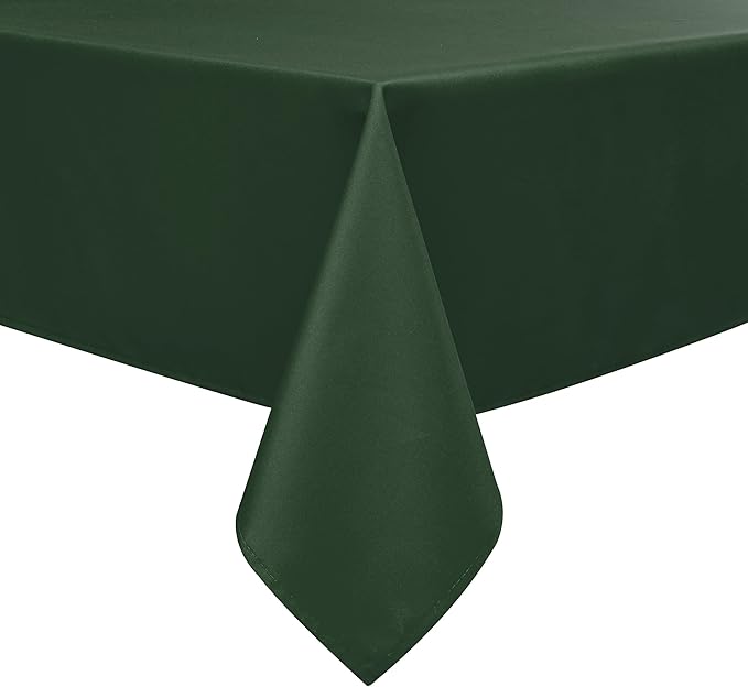 Wewoch Hunter Green Rectangle Tablecloth Wrinkle Resistant Washable Fabric Table Cloth for Dining, Kitchen, Parties, Weddings and Outdoor Use 60 Inch by 104 Inch