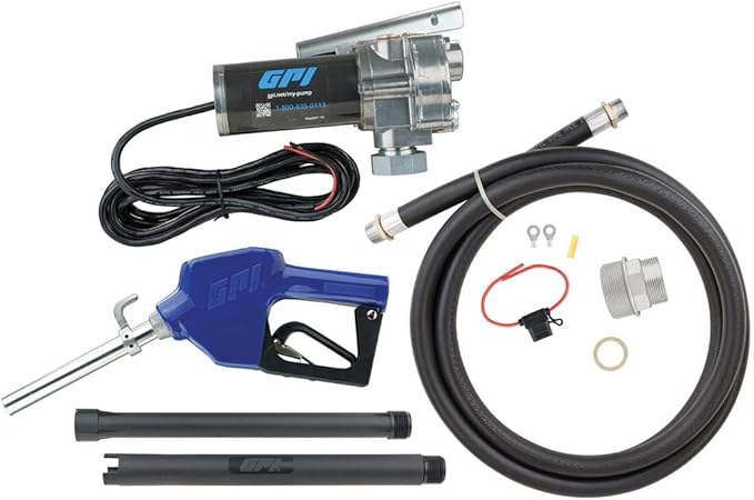 GPI - M-150 Series Fuel Transfer Pump, Automatic Shut-Off Nozzle, 15 GPM, 12 Volt (110000-100)