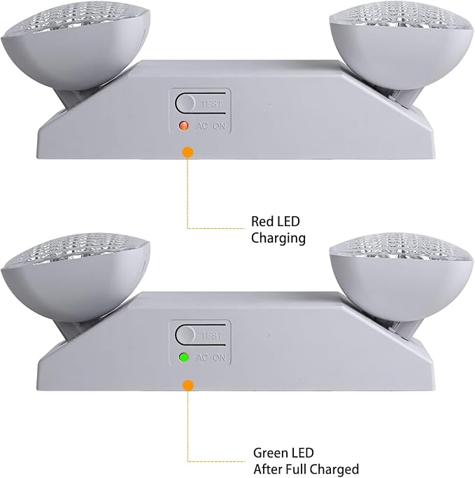 LED Emergency Lights with Plug in Cord for Business Home Power Failure,300lm 4Hours Emergency Exit Lighting Fixtures with Battery Backup,UL 924 AC85-277V