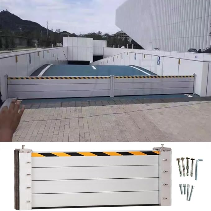 Reusable Aluminum Flood Barriers/Gates for Home Doors, 3/4/5/6/7/8/9/10/11/12/13ft Long Flood Prevention Barrier Water Stopper Shield for Outside/Indoor/Garage Door/Basement/Patio(H 2.6ft(80cm