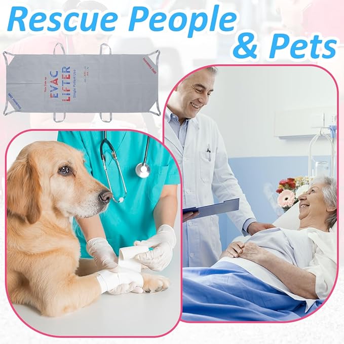 Disposable Evacuation Stretcher – Single Patient Use Soft Litter, Lightweight Non-Woven Fabric, Portable Emergency Patient Transport Aid for Hospital, EMS, Stair & Outdoor Rescue, Max Load 330 lbs