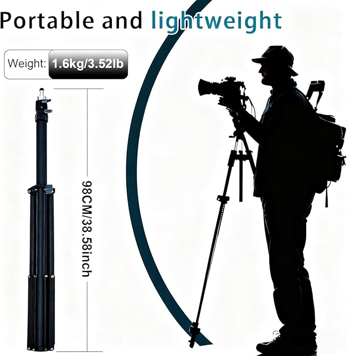 Light Stand，110 inches/2.8 Meters Adjustable，Capable of Supporting Up to 20KG Light Tripod，It Features A Gimbal and is Suitable for Fill Lights，Softboxes, Cameras, and Live Video Recording