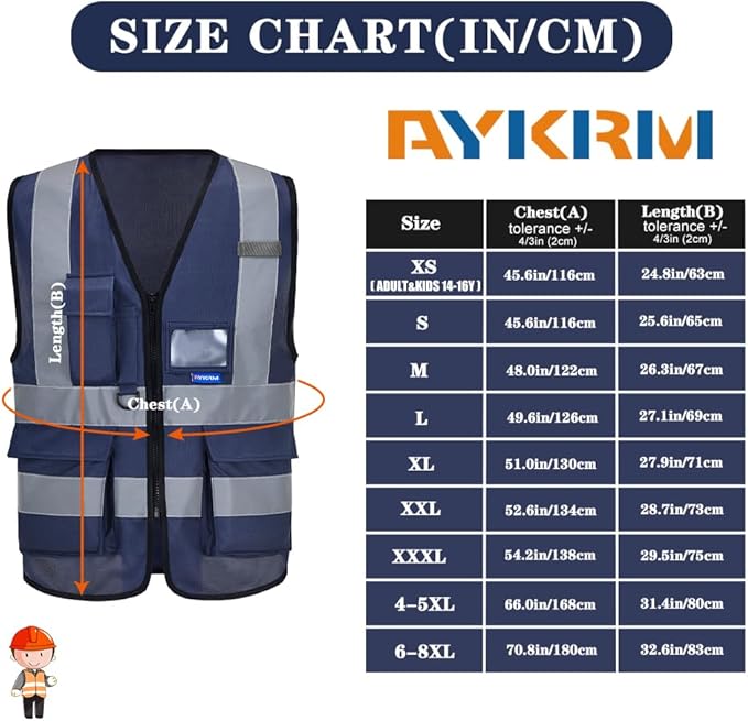 A-SAFETY navy blue work vest