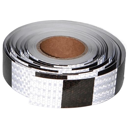 Black and White Reflective Tape Outdoor Waterproof 2 Inch x 168 Feet, Warning Reflector, Night Safety Stickers for Bicycles