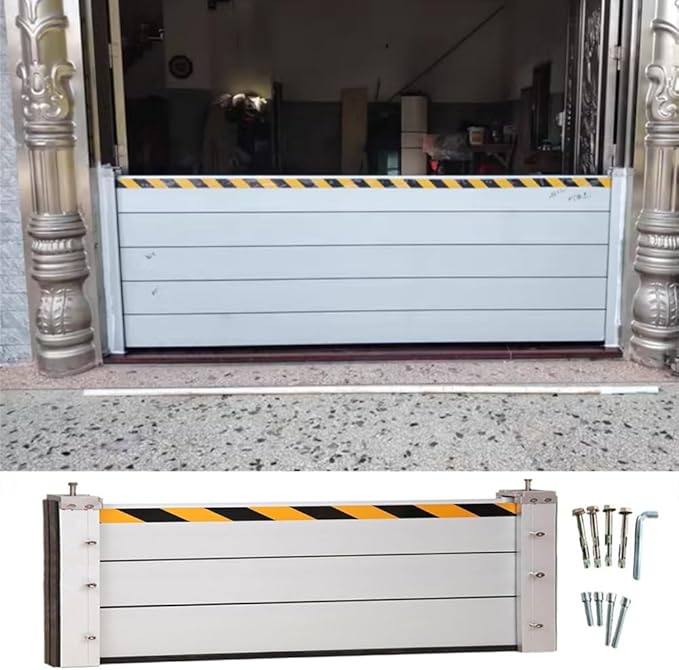Flood Control Barrier Aluminum Baffle, Water Barriers for Flooding Reusable, Homes Door Garage Doorway Flood Prevention Barriers, Small Commercial Subway Stations Unit Module Design(H 2ft(60cm
