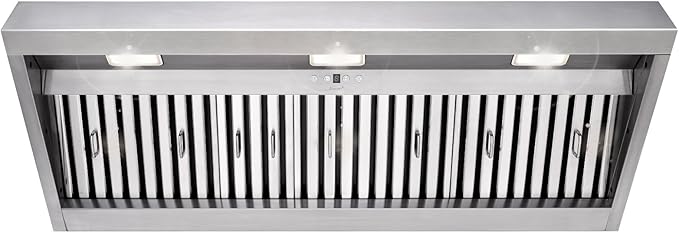 Range hood, 48 Inch Range Hood Insert with 1200 CFM Powerful Suction, Ultra Quiet Ducted Stainless Steel Kitchen Stove Vent Hood with Dimmable LED Lights, Timer, 4-Speed Touch Control