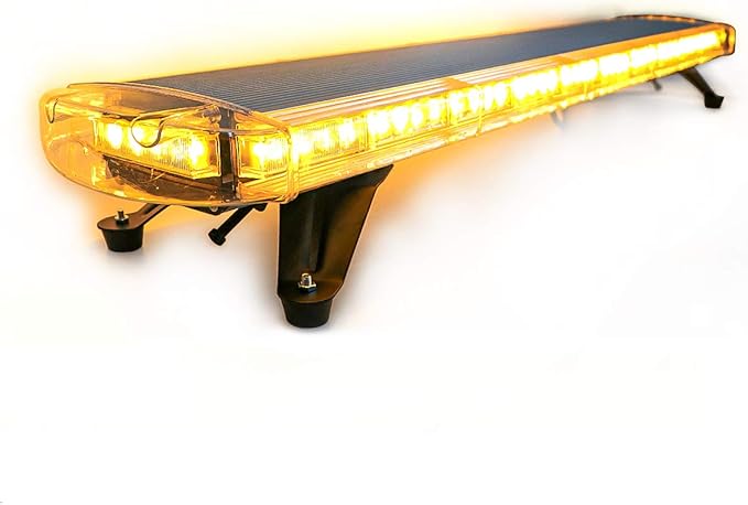47" 88 Amber Yellow LED Extreme Bright Intensity Construction Emergency Warning Strobe Light Bar Rooftop Low Profile Law Enforcement Hazard Flashing for Tow Truck Vehicle Universal
