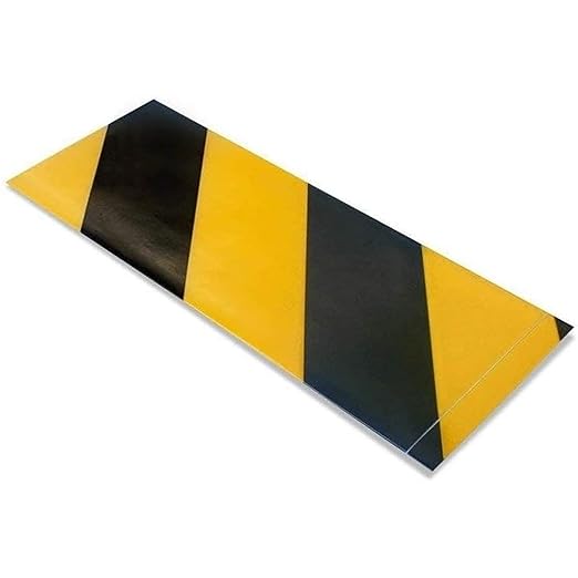 Mighty Line Floor Marking Tape Strips for Safety, Caution, Warning, Heavy-Duty, Peel and Stick, Adhesive, Industrial Quality, Yellow and Black Hazard, 4" by 10"