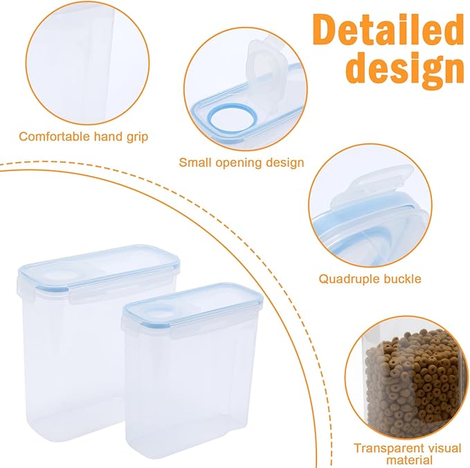 2Pack Dog Food Storage Container,4L/6L Dog Treat Container with Pour Spout,Airtight Pet Food Storage Container with Lid, BPA Free, Kibble Container, for Pet, Cat, Dog, Bird Seed（Blue）
