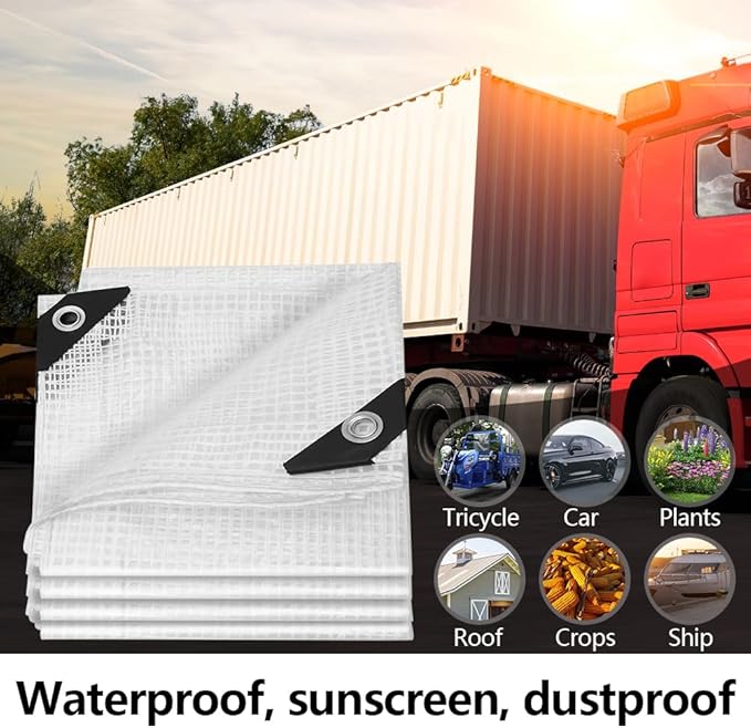 Tarps 6x30 FT Waterproof Heavy Duty Tarp – 18 Mil Thick, UV & Tear Resistant, Reinforced Grommets & Edges – Multi-Purpose Cover for Camping, Roof, Emergency, Truck, Boat