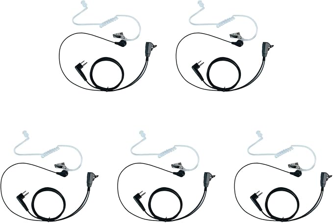 Covert Acoustic Tube Earpiece Headset Compatible with Motorola CLS1410 CLS1110 BPR40 CP200 CP200D CP185 CP100 RDM2070D - Walkie Talkie Radio with PTT Mic (20 Packs)