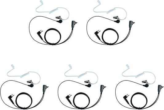 5Packs Covert Acoustic Tube Earpiece Headset Compatible with Motorola CLS1410 CLS1110 BPR40 CP200 CP200D CP185 CP100 RDM2070D - Walkie Talkie Radio with PTT Mic