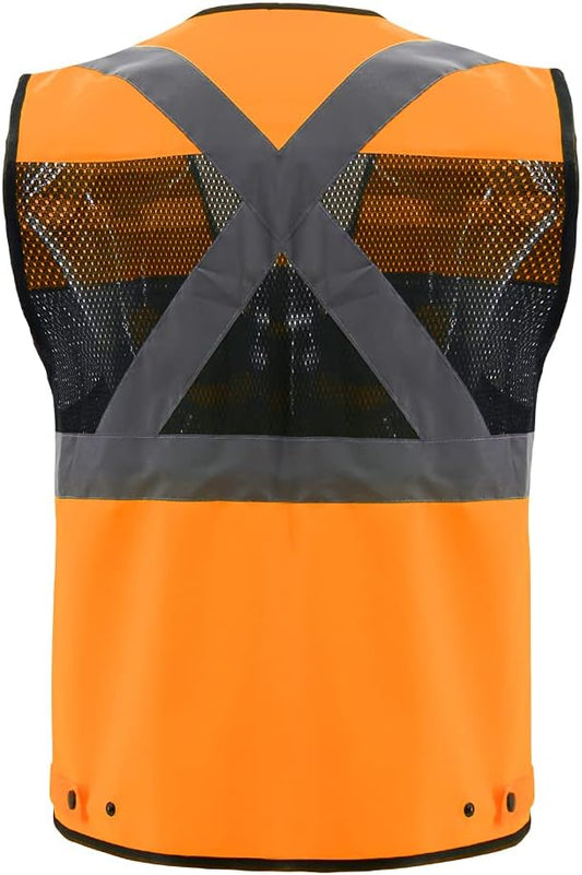 Safety Vest High Visibility Reflective Construction Vest for Men Women