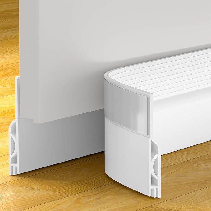 Door Draft Stopper, Door Sweep for Bottom of Door, Weather Stripping Door Seal, Under Door Gap Filler, Under Door Draft Blocker Soundproof/Insulator, Door stoppers (White, 39‘’)
