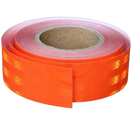 Non Fading Orange Reflective Tape Outdoor Waterproof 2 inch, High Visibility Warning Industrial Marking Tape,Safety Stickers (68 feet)