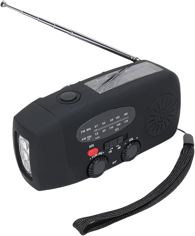 Yunir Emergency Radio, Solar Hand Crank Portable AM FM Radio Phone Charger with 2000mAh Battery, for Camping Hiking Power Outage (European Version)