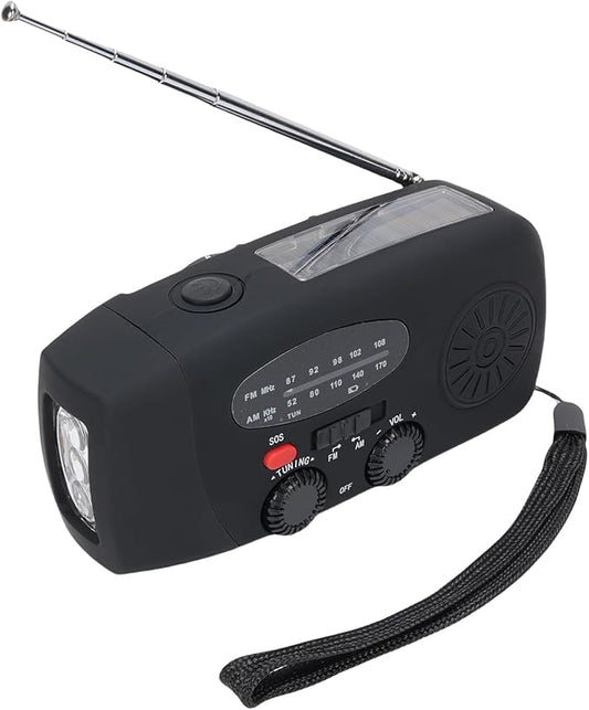 Yunir Emergency Radio, Solar Hand Crank Portable AM FM Radio Phone Charger with 2000mAh Battery, for Camping Hiking Power Outage (European Version)