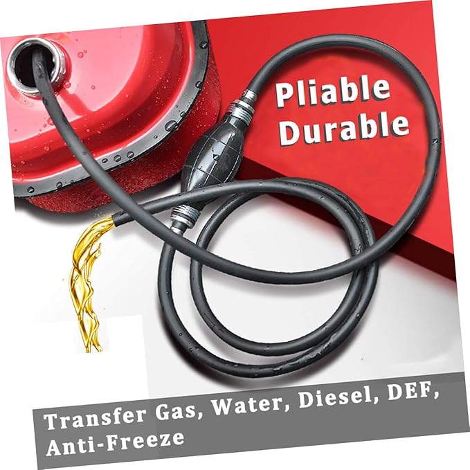 Fuel Transfer Siphon Pump with Hose Manual Hand Pump for Diesel Oil Transfer Practical Vehicle Emergency Syphon for Car and Truck Fluid