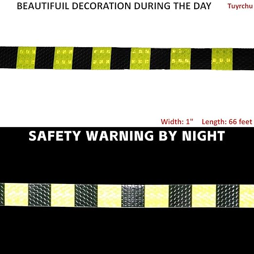 Industrial Reflective Tape 1 inch Wide for Trailer, Outdoor Waterproof High Visibility Safety Warning Adhesive Strips (66 feet)
