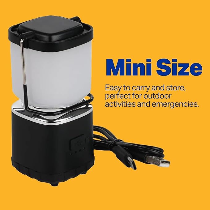LUXPRO LP189 Mini Lantern - USB-C Rechargeable Camping Light - with 4 Color Modes - Dimmable LED Portable Lantern for Hiking & Emergency - Handy Compact Design (Black, 2-Pack)