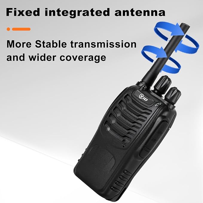 TIDRADIO Walkie Talkies Long Range 6 Pack, Rechargeable Two Way Radios for Adults with Earpiece, 22 Channels Portable Radios with Flashlight for Jobsite, Outdoor Camping, Hiking