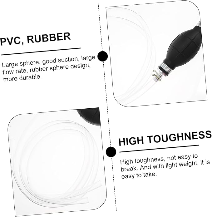 Manual Fuel Transfer Pump with Petrol Resistant Hose Multi Use Siphon Hand Pump for Gasoline Oil Water Lightweight High Toughness Leak Resistant Fluid Extractor for Emergency Gas