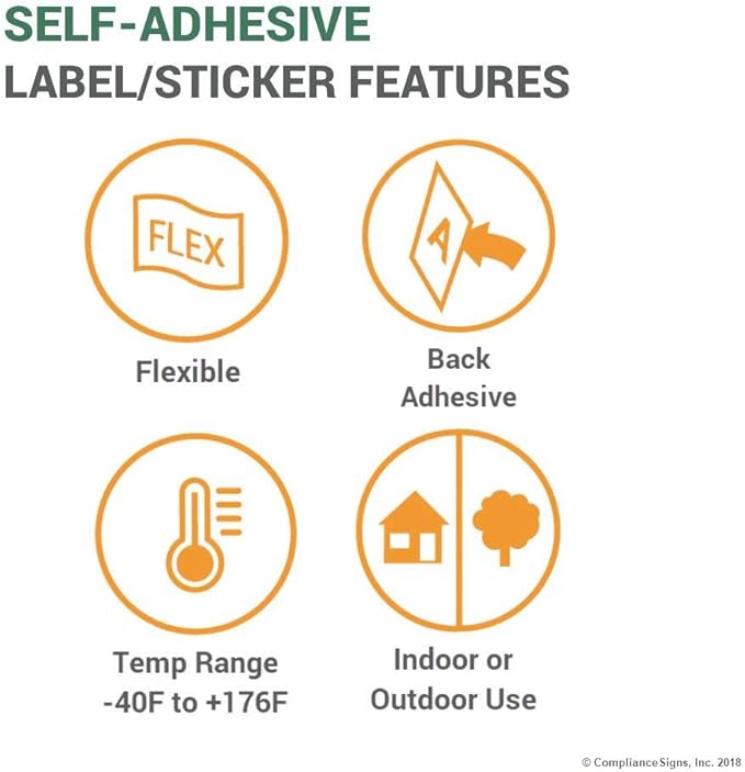 ComplianceSigns.com Emergency Generator Stop Label Decal, 5x3.5 in. 4-Pack Vinyl for Electrical