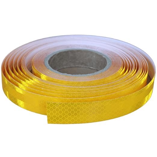 Non Fading Reflective Tape Yellow 1 inch Wide, Outdoor Waterproof High Visibility Safety Warning Adhesive Stickers Strips (166 feet)