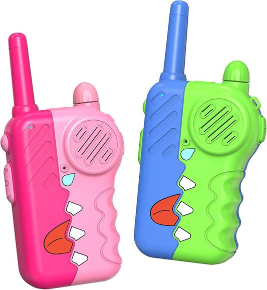 Dinosaur Kids Walkie Talkies Toy 2 Pack - Durable Walkie Talkies for Boys Girls with Volume Knob & Clear Sound, 1000ft Long Range with Flashlight - Birthday Gifts for Ages 3-12 (3 AAA Batteries)