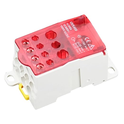 DIN Rail Distribution Box,690V 400A Positions Screw Terminal Block Junction Box Breaker Box Circuit Breaker Distribution Box for Various Power Distribution Needs (Red, 400A)