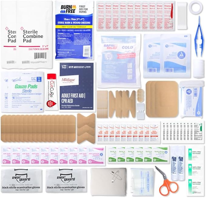 MFASCO First Aid Kits Refill Pack for ANSI Z308.1-2021 Class A OSHA Kit Compliant - User-Friendly Sectioned Bag for Easy Access - Emergency Kit Refill - Fits Medium Kits