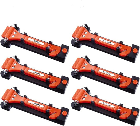 6 PCS Car Safety Hammer Auto Car Window Glass Hammer Breaker and Auto Safety Seatbelt Cutter 2-in-1 Emergency Escape Tool