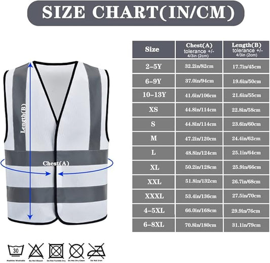 AYKRM 12 colour High visibility viz vest hi vis viz reflective work construction safety vest (XS-8XL)