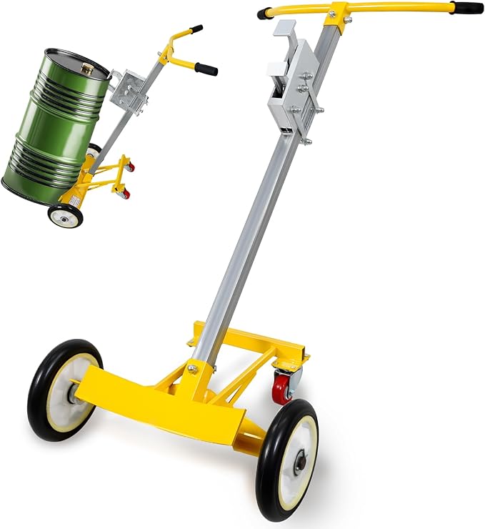 55 Gallon Drum Dolly, Upgraded Heavy-Duty Bucket Dolly with Wheels, 1200lbs Steel Barrel Drum Dollies for Garages Warehouse Workshopp