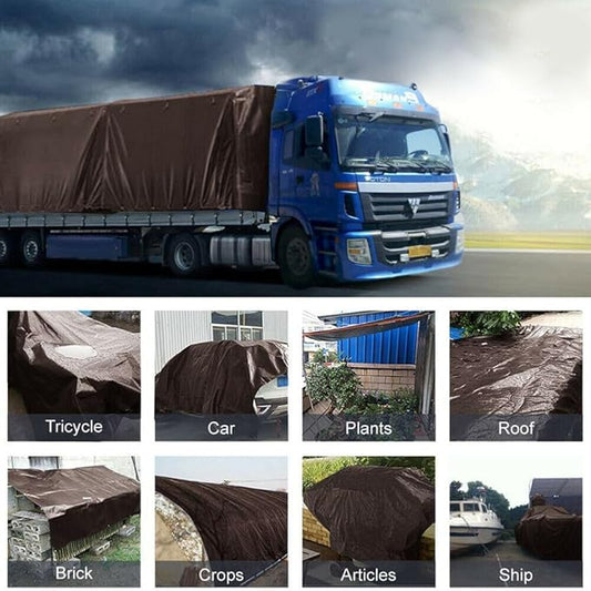 Tarps 8x10 FT Waterproof Heavy Duty Tarp – 16 Mil Thick, UV & Tear Resistant, Reinforced Grommets & Edges – Multi-Purpose Cover for Camping, Roof, Emergency, Truck, Boat